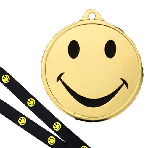 Medalj Smiley 45mm inkl. Smiley band