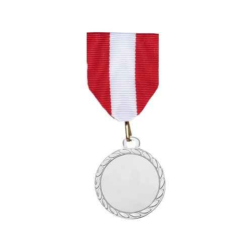 Silvermedalj med kort medaljband