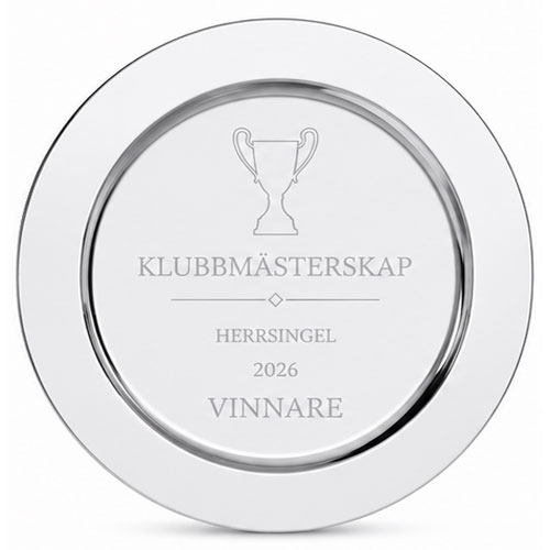 Prisfat silverfärgat gravyr