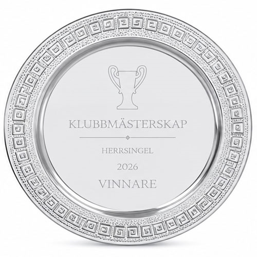 Prisfat silverfärgat mönster gravyr
