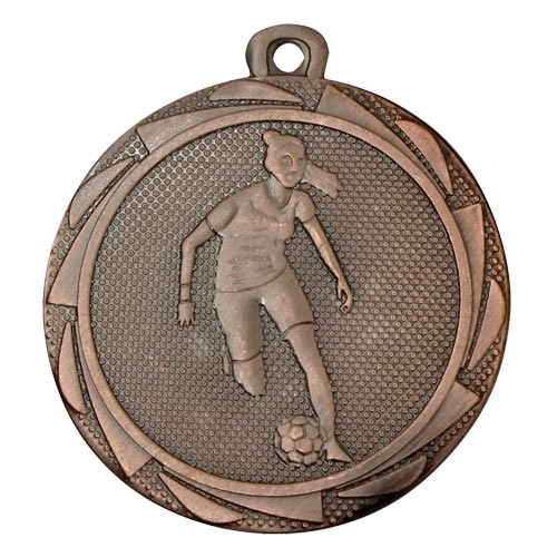 Fotbollmedalj tjej brons 45mm
