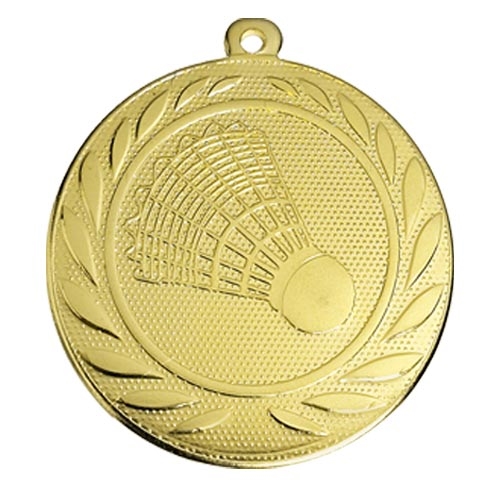 Badminton medalj 50mm Guld