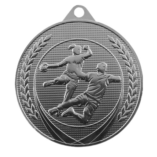 Handboll medalj 50mm silver