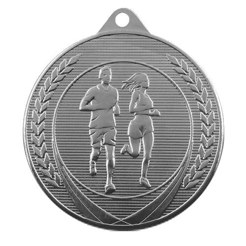 Medalj löpning 50mm silver