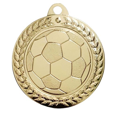 Fotbollsmedalj 40mm guld