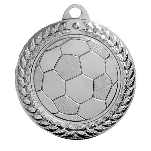 Fotbollsmedalj 40mm silver
