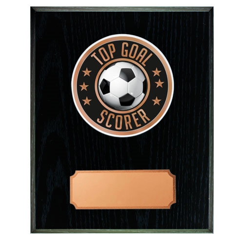 Svart träplakett med skiva Top scorer