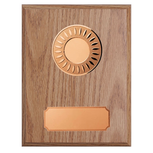 Ljus träplakett brons