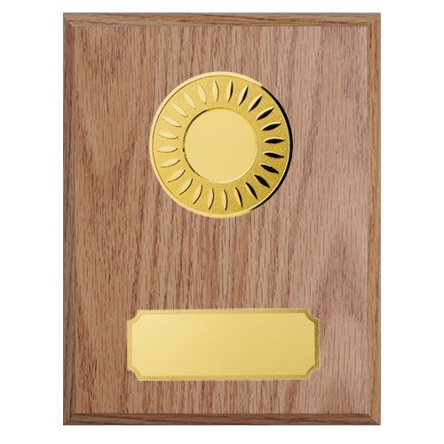 Ljus träplakett guld