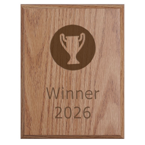 Ljus träplakett med lasergravyr