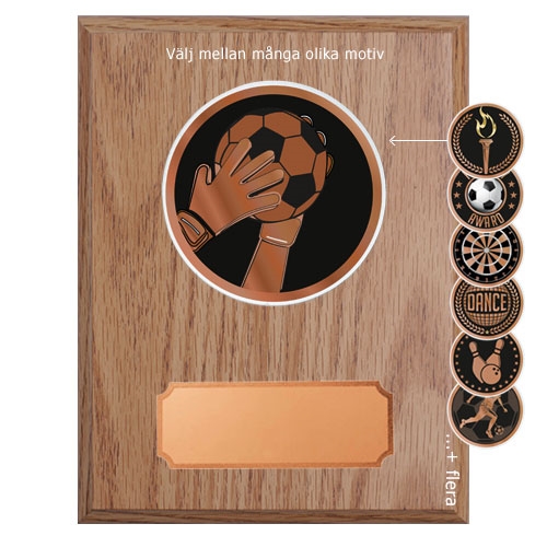 Ljus träplakett med skiva