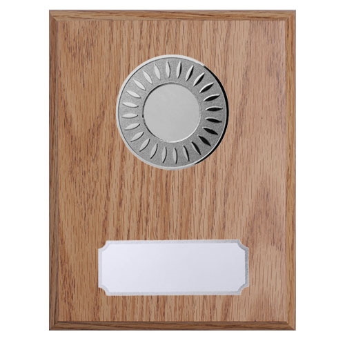 Ljus träplakett silver