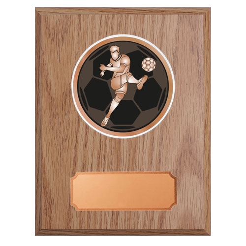 Ljus träplakett med skiva Fotball-herr