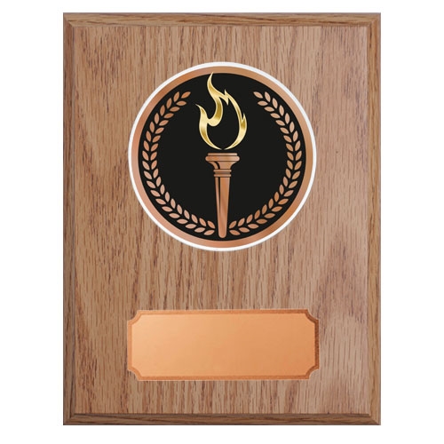 Ljus träplakett med skiva Fackla