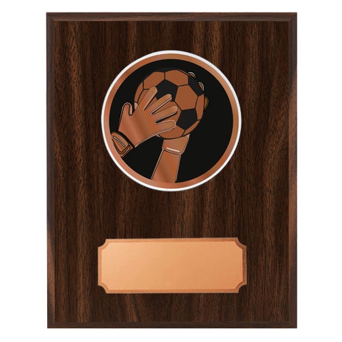 Mörk träplakett med skiva keeper
