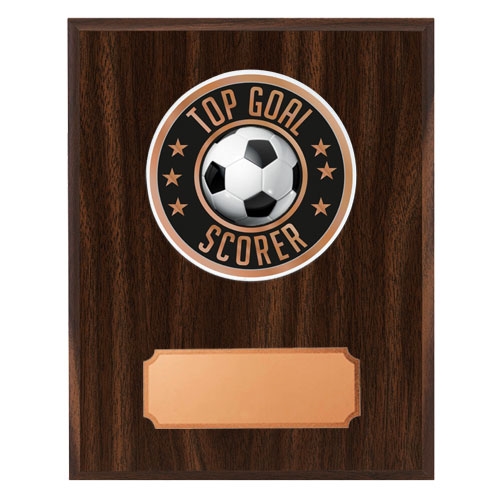 Mörk träplakett med skiva top scorer